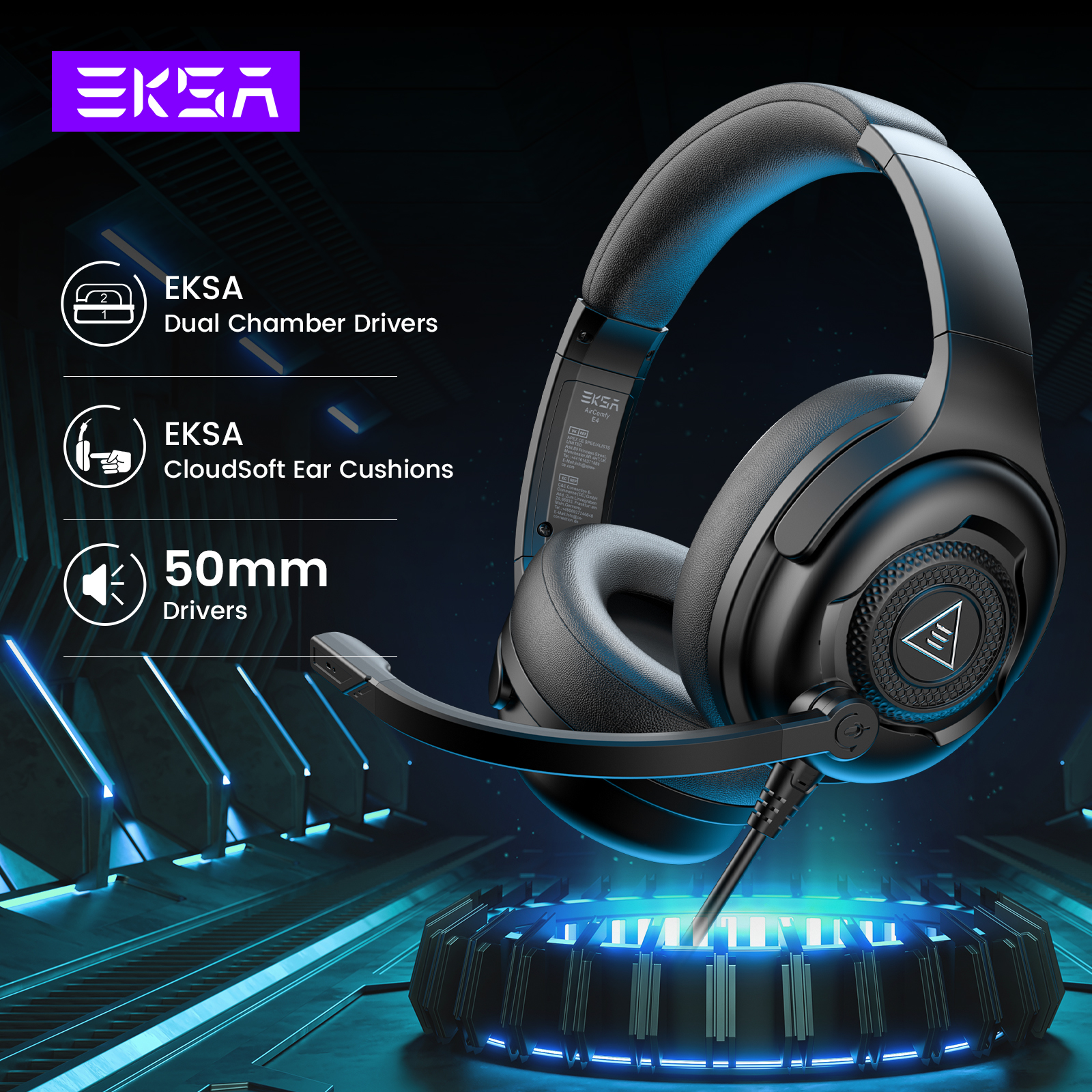 Esports Gaming Monitor - EKSA E4 Wired Headset Gamer 3.5mm