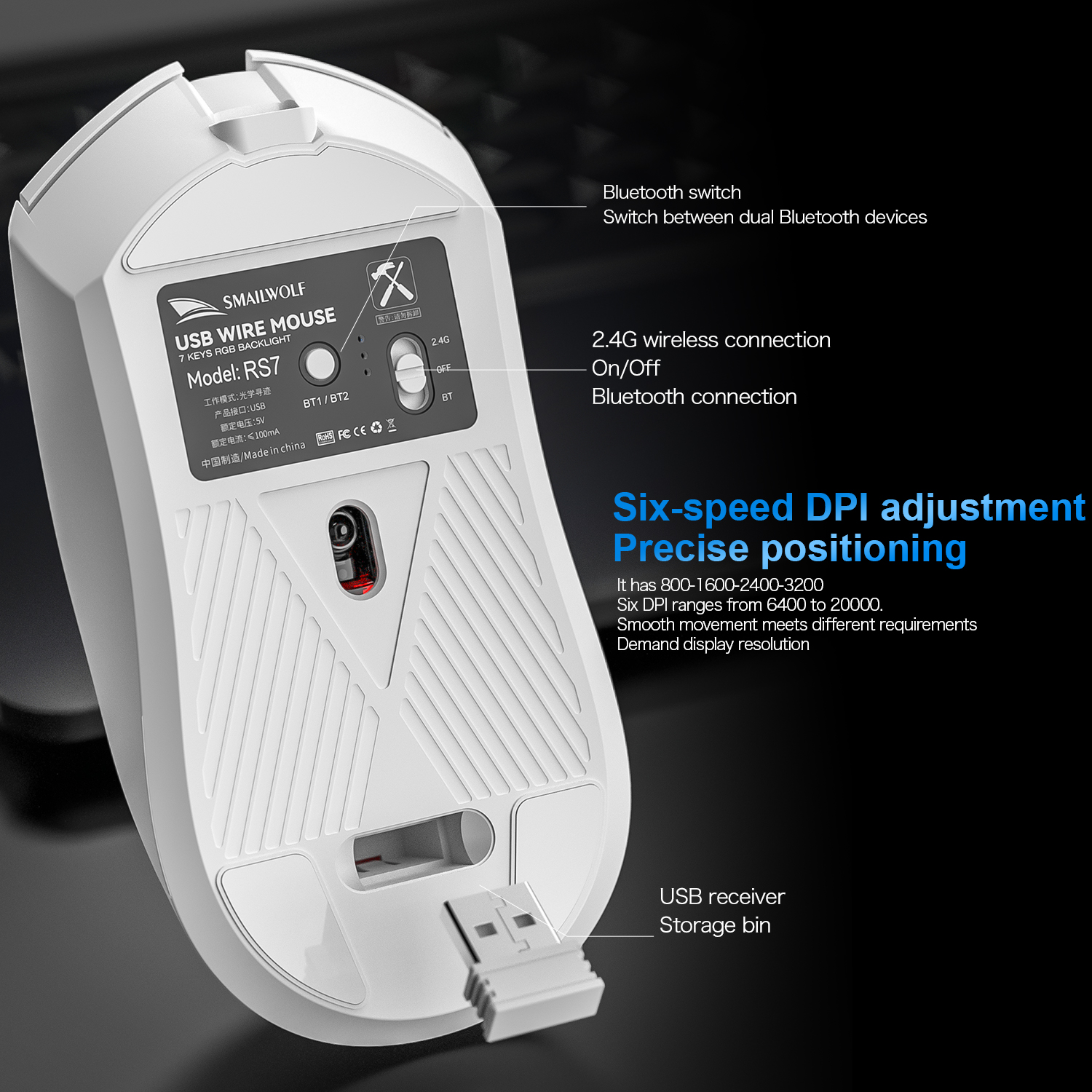 SMAILWOLF RS7 Bluetooth wirele - Esports Gaming Mouse Wireless 리뷰 및 가격
