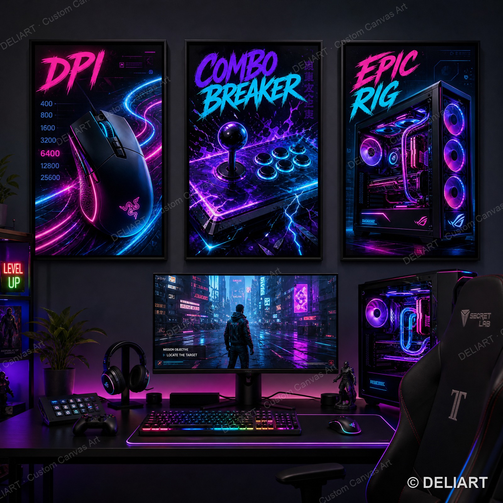 1 & 3 PCS Set Neon Gaming Post - Esports Gaming Pcs 리뷰 및 가격