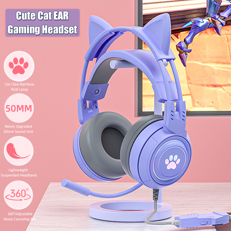 Cute Cat Ear Gaming Headphones - Esports Gaming Monitor 리뷰 및 가격