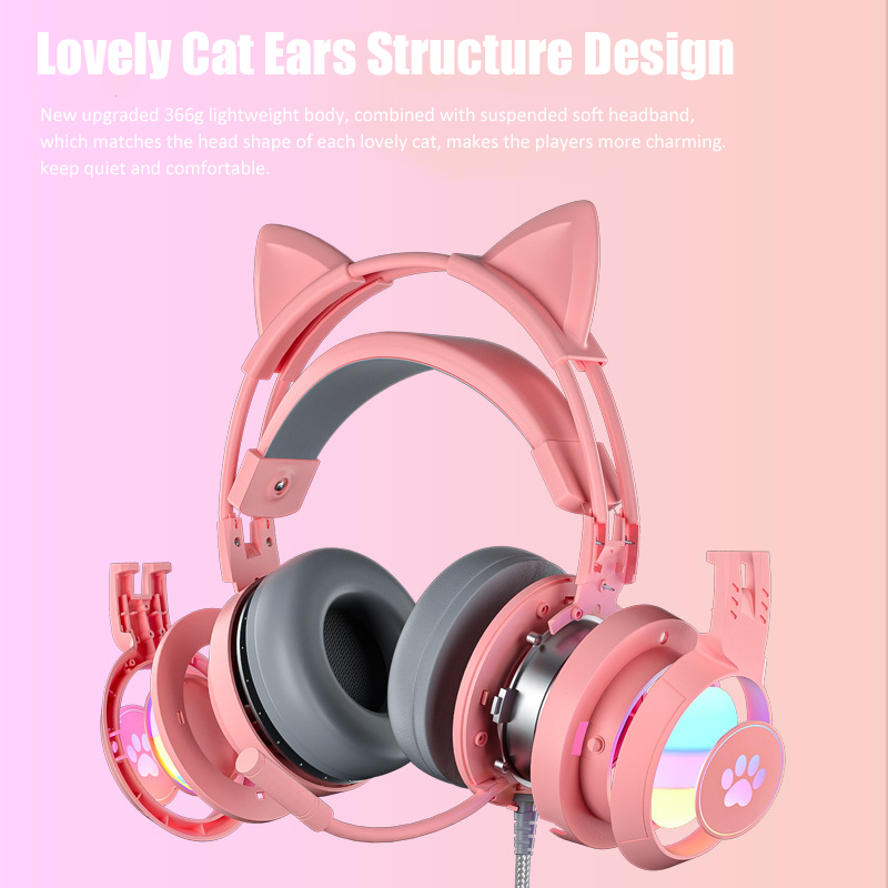 Cute Cat Ear Gaming Headphones - Esports Gaming Monitor 리뷰 및 가격